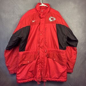 Vintage 90's Reebok Pro Line Kansas City Chiefs Jacket Mens L Red Black NFL